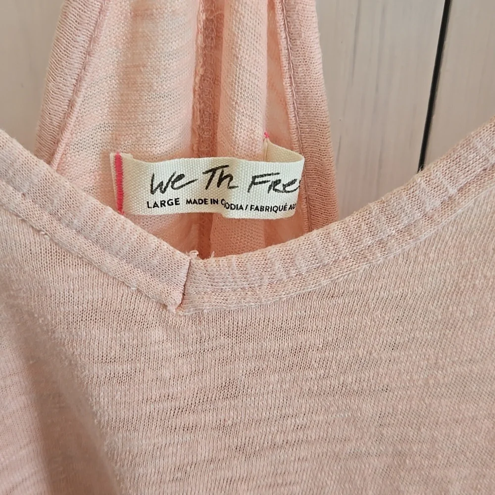 We The Free Light Pink Strappy V-Neck Swing Dress - Picture 2 of 6